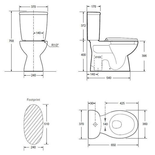Essentials Close Coupled Toilet Supplied and Fitted