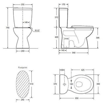 Essentials Close Coupled Toilet Supplied and Fitted -