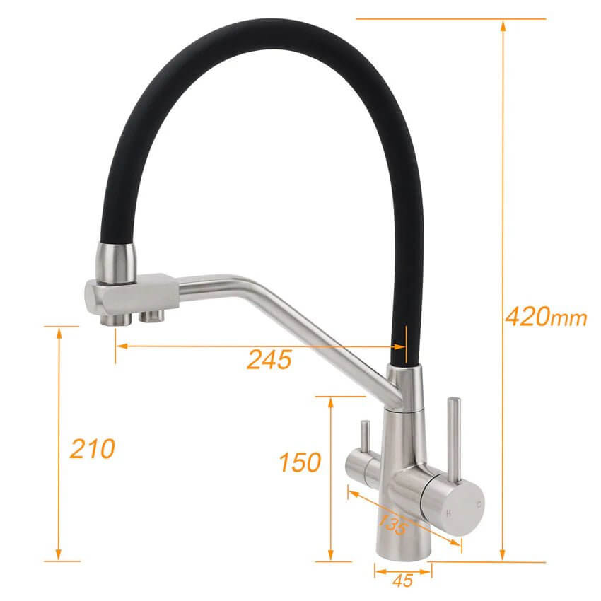 WFW 3 - Way Kitchen Mixer Tap (Brushed Nickle Pullout) | Supply+Install | LIFETIME WARRANTY - Plumbing - Filter