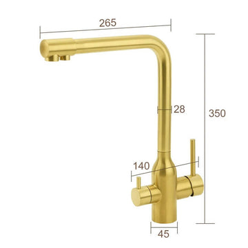WFW 3 - Way Kitchen Mixer Tap (Gold High - Rise) | Supply+Install | LIFETIME WARRANTY - Plumbing - Filter